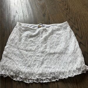 Garage White Lace Mini Skirt